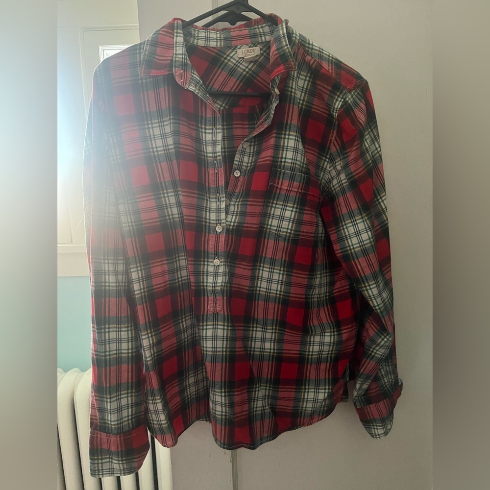J Crew Tartan plaid button down shirt